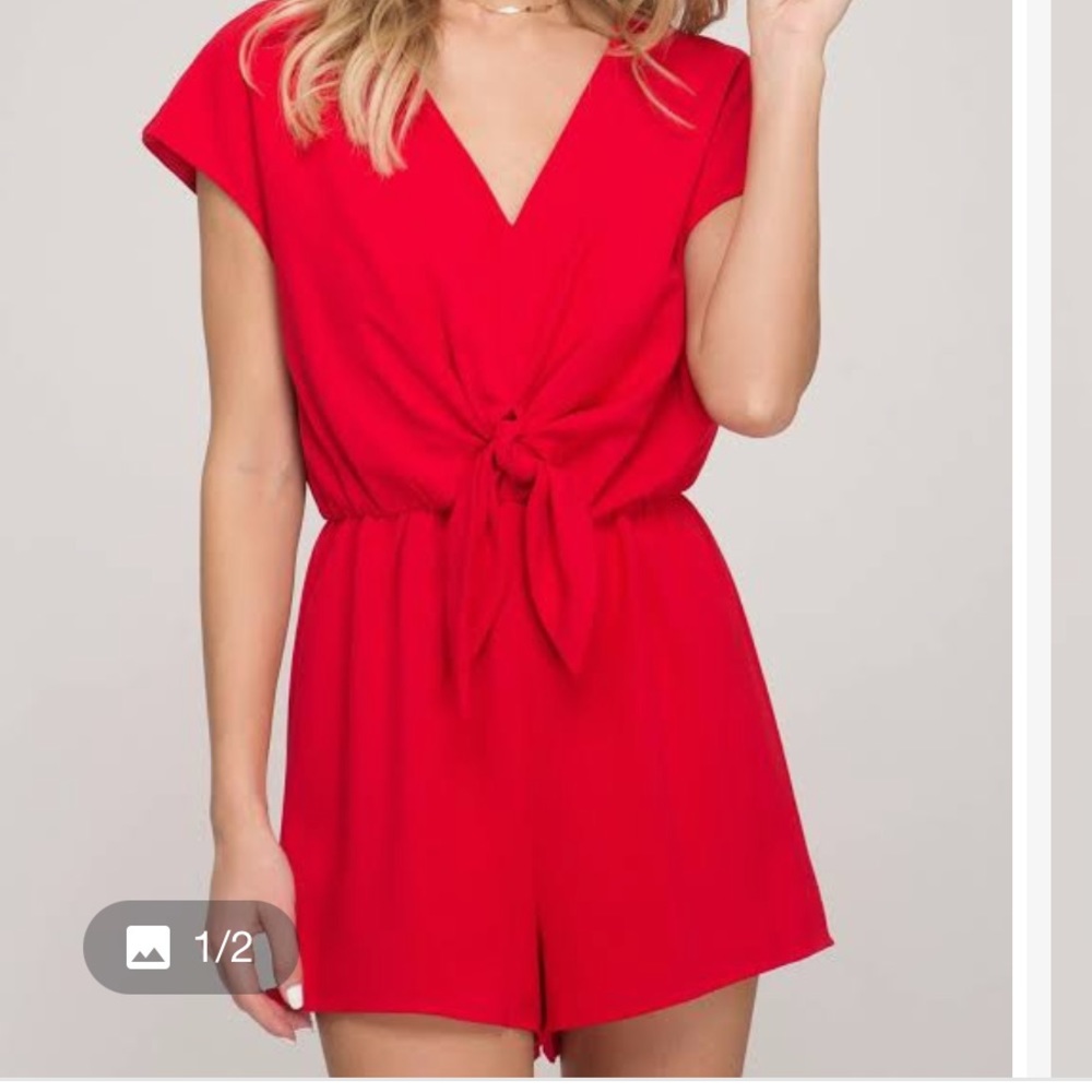 She and sky red romper EVERYTHING 2/$30!
